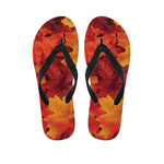 Autumn Maple Leaf Print Flip Flops