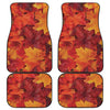 Autumn Maple Leaf Print Front and Back Car Floor Mats