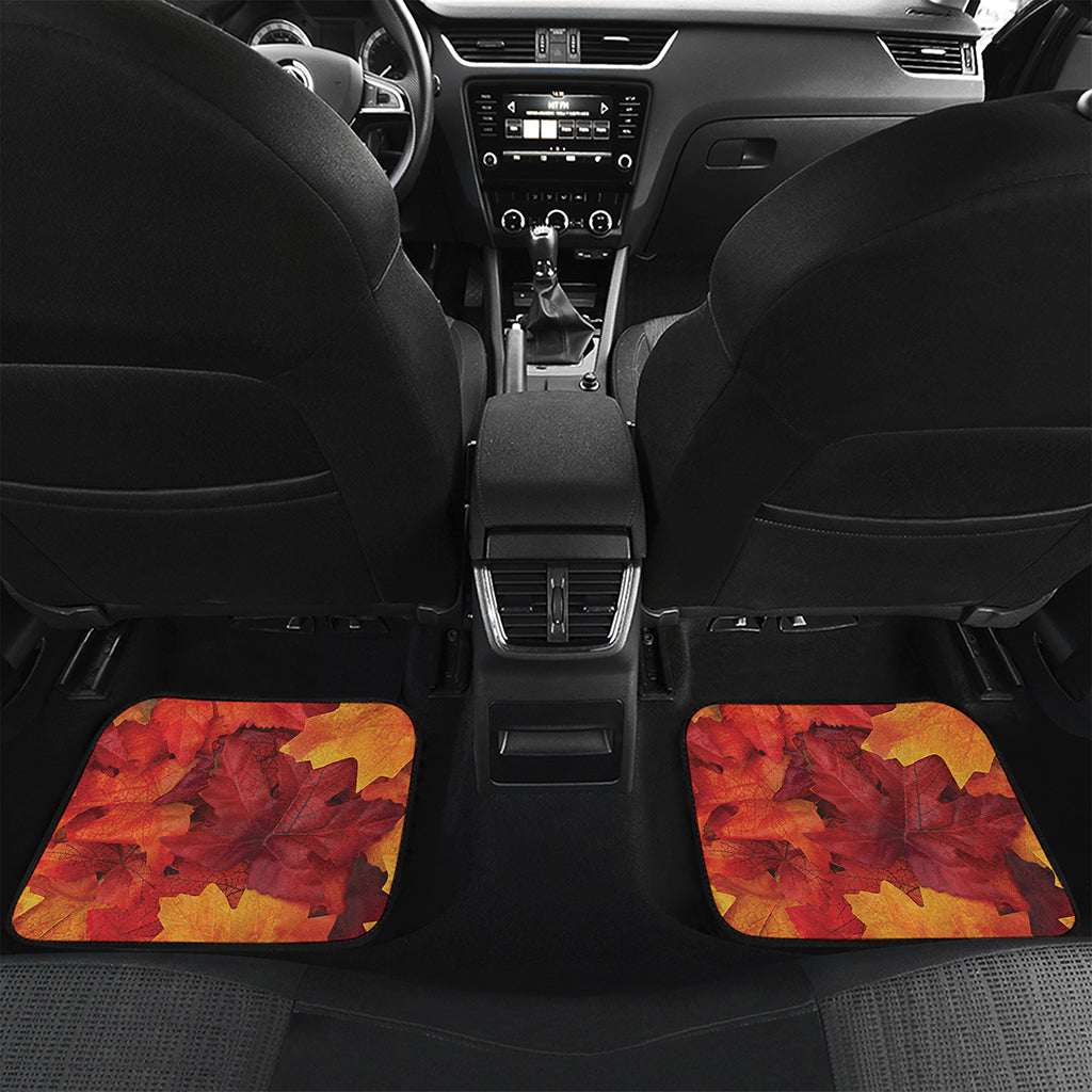 Autumn Maple Leaf Print Front and Back Car Floor Mats