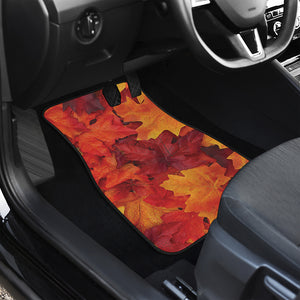 Autumn Maple Leaf Print Front and Back Car Floor Mats