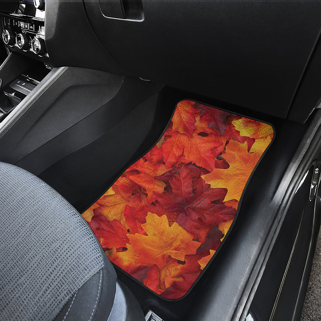 Autumn Maple Leaf Print Front and Back Car Floor Mats