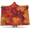 Autumn Maple Leaf Print Hooded Blanket