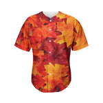 Autumn Maple Leaf Print Men's Baseball Jersey