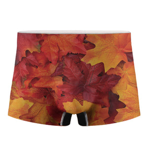 Autumn Maple Leaf Print Men's Boxer Briefs