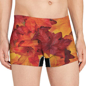 Autumn Maple Leaf Print Men's Boxer Briefs