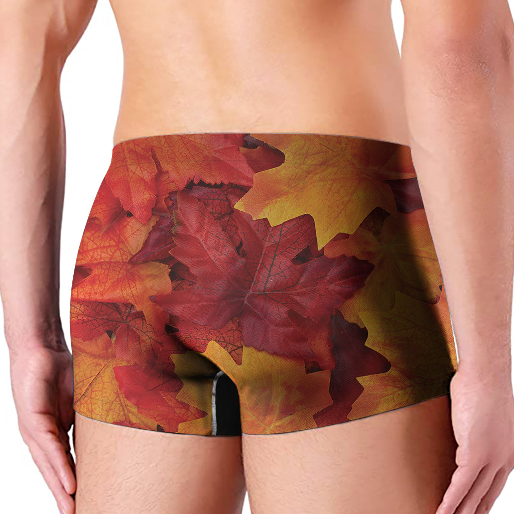 Autumn Maple Leaf Print Men's Boxer Briefs