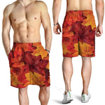 Autumn Maple Leaf Print Men's Shorts