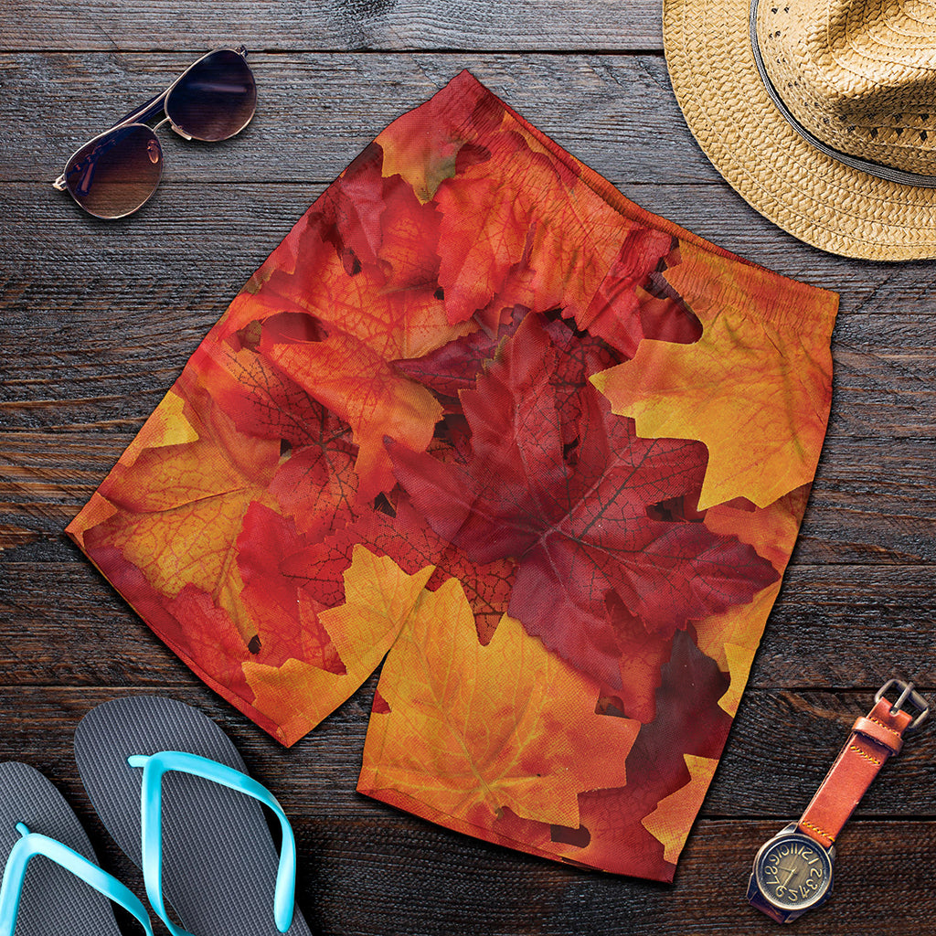 Autumn Maple Leaf Print Men's Shorts