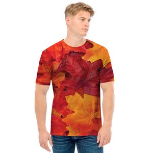 Autumn Maple Leaf Print Men's T-Shirt