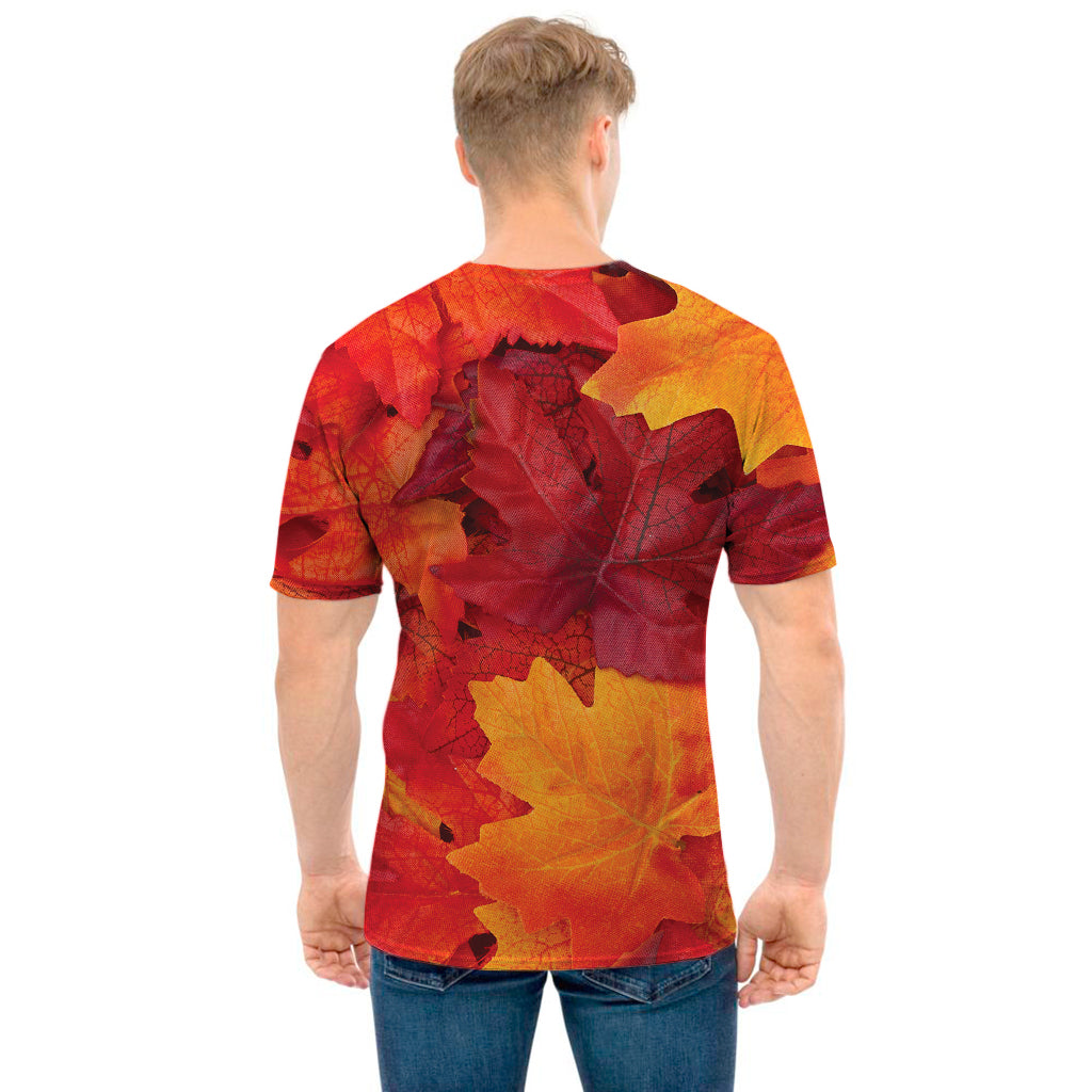 Autumn Maple Leaf Print Men's T-Shirt