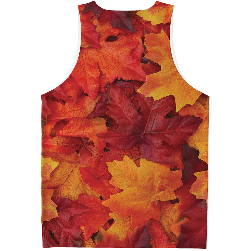 Autumn Maple Leaf Print Men's Tank Top