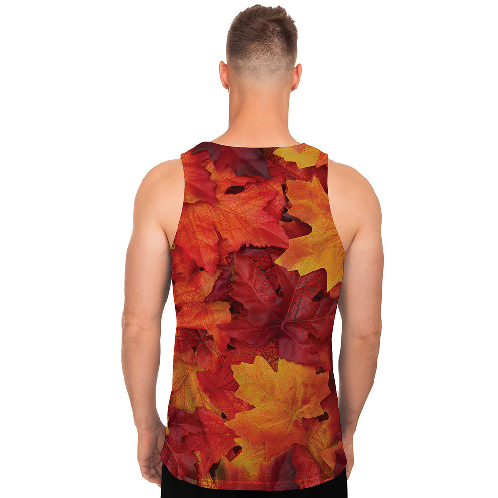 Autumn Maple Leaf Print Men's Tank Top