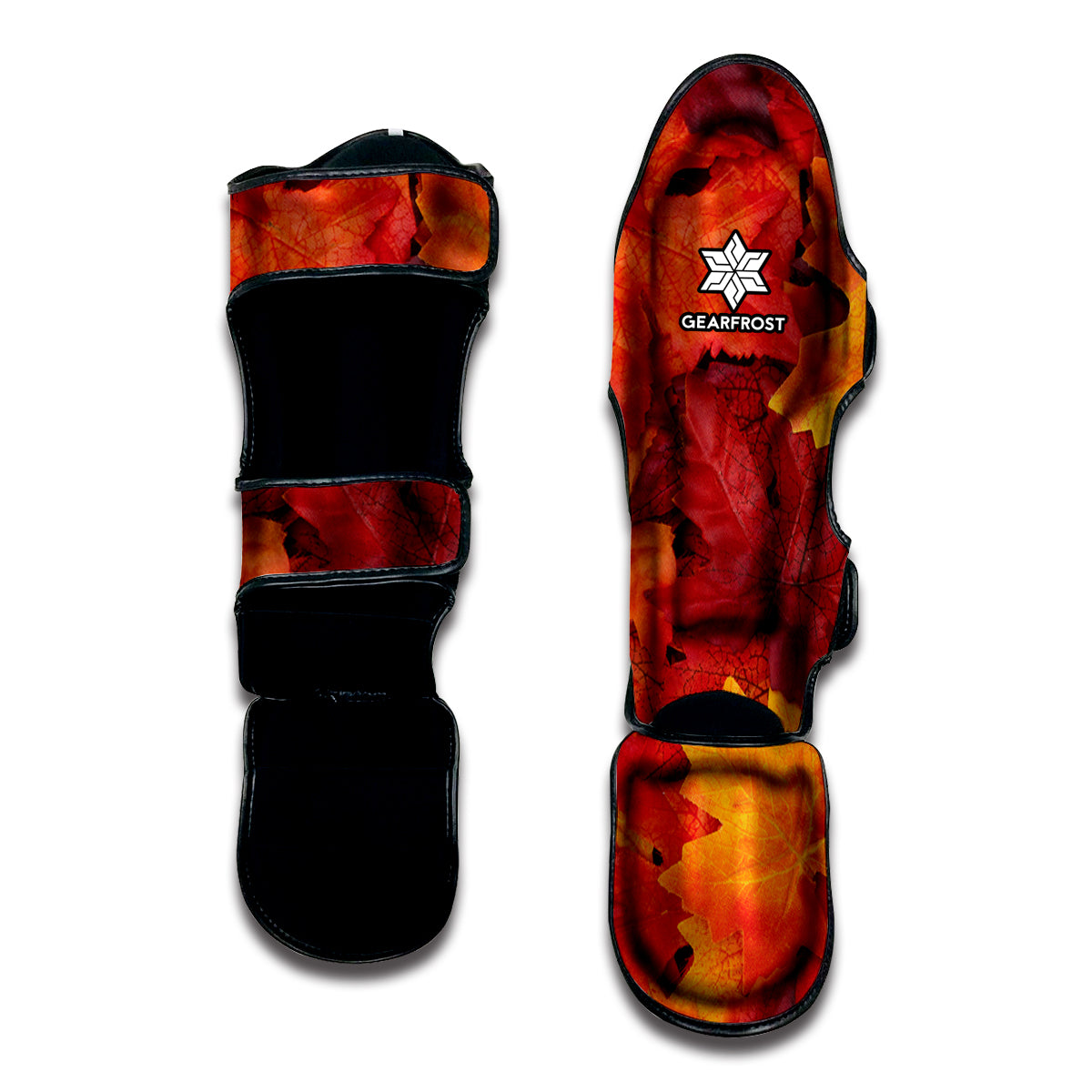 Autumn Maple Leaf Print Muay Thai Shin Guard