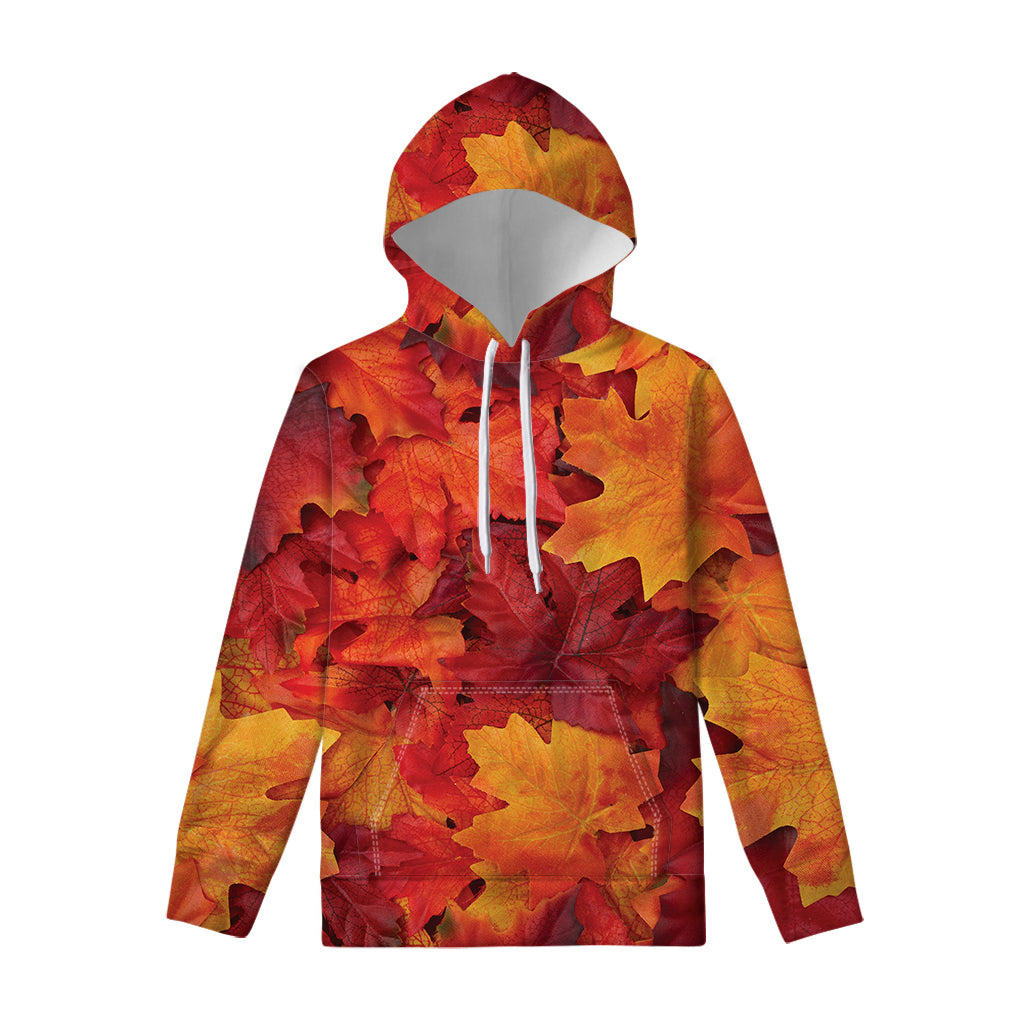 Autumn Maple Leaf Print Pullover Hoodie