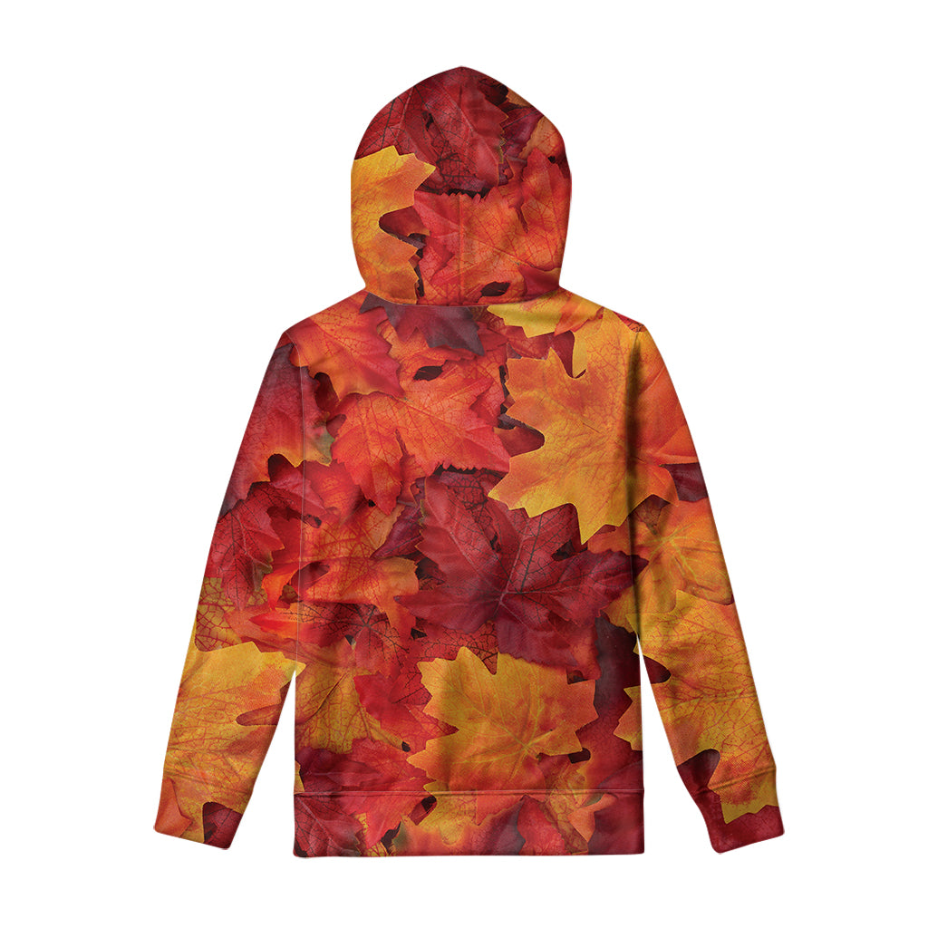 Autumn Maple Leaf Print Pullover Hoodie