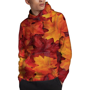 Autumn Maple Leaf Print Pullover Hoodie