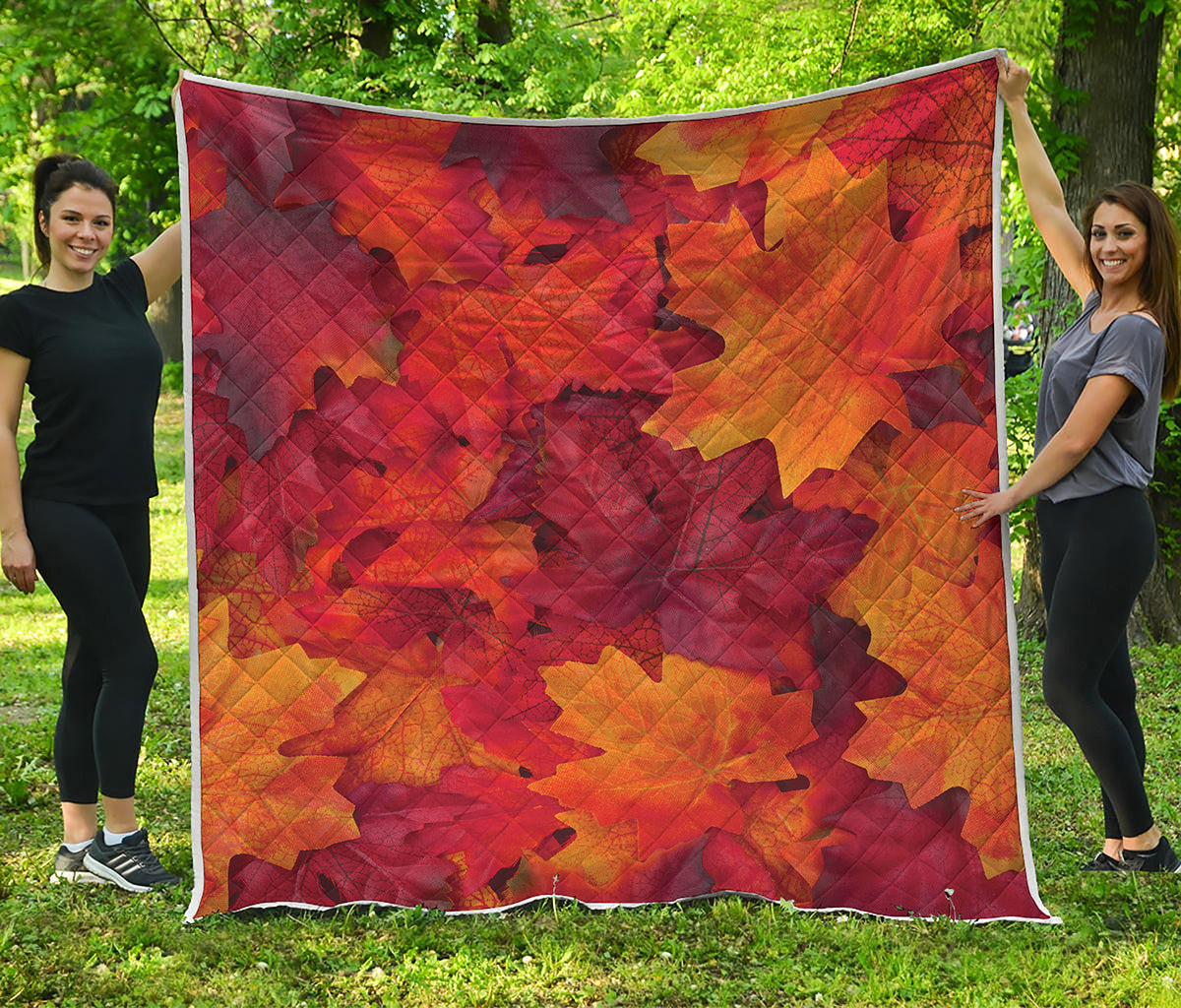 Autumn Maple Leaf Print Quilt