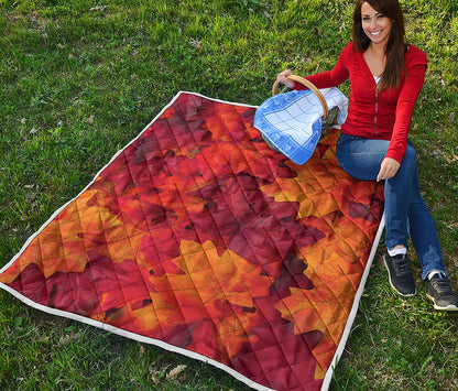 Autumn Maple Leaf Print Quilt