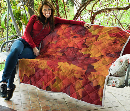 Autumn Maple Leaf Print Quilt