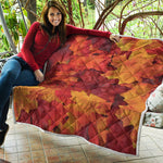 Autumn Maple Leaf Print Quilt