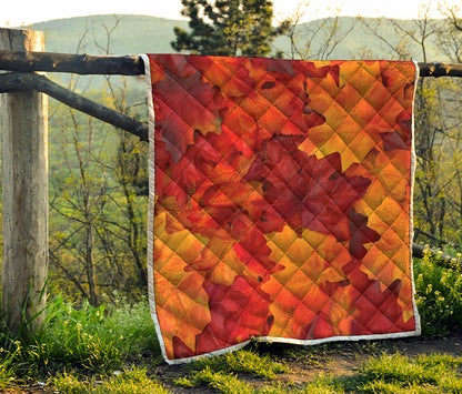 Autumn Maple Leaf Print Quilt
