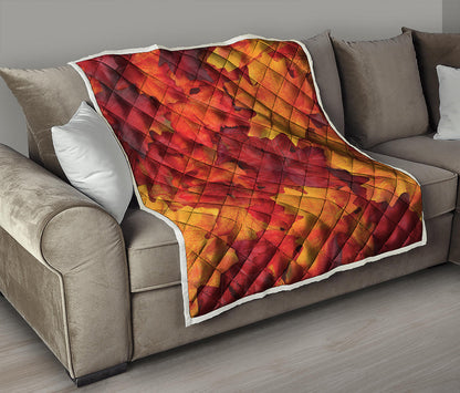 Autumn Maple Leaf Print Quilt