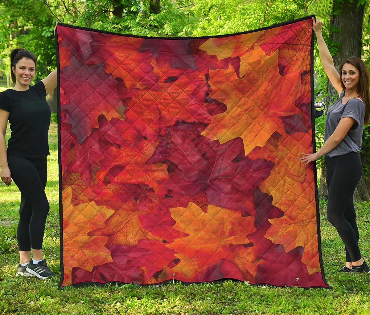 Autumn Maple Leaf Print Quilt