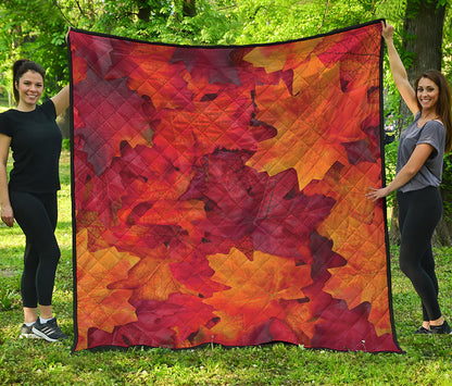 Autumn Maple Leaf Print Quilt