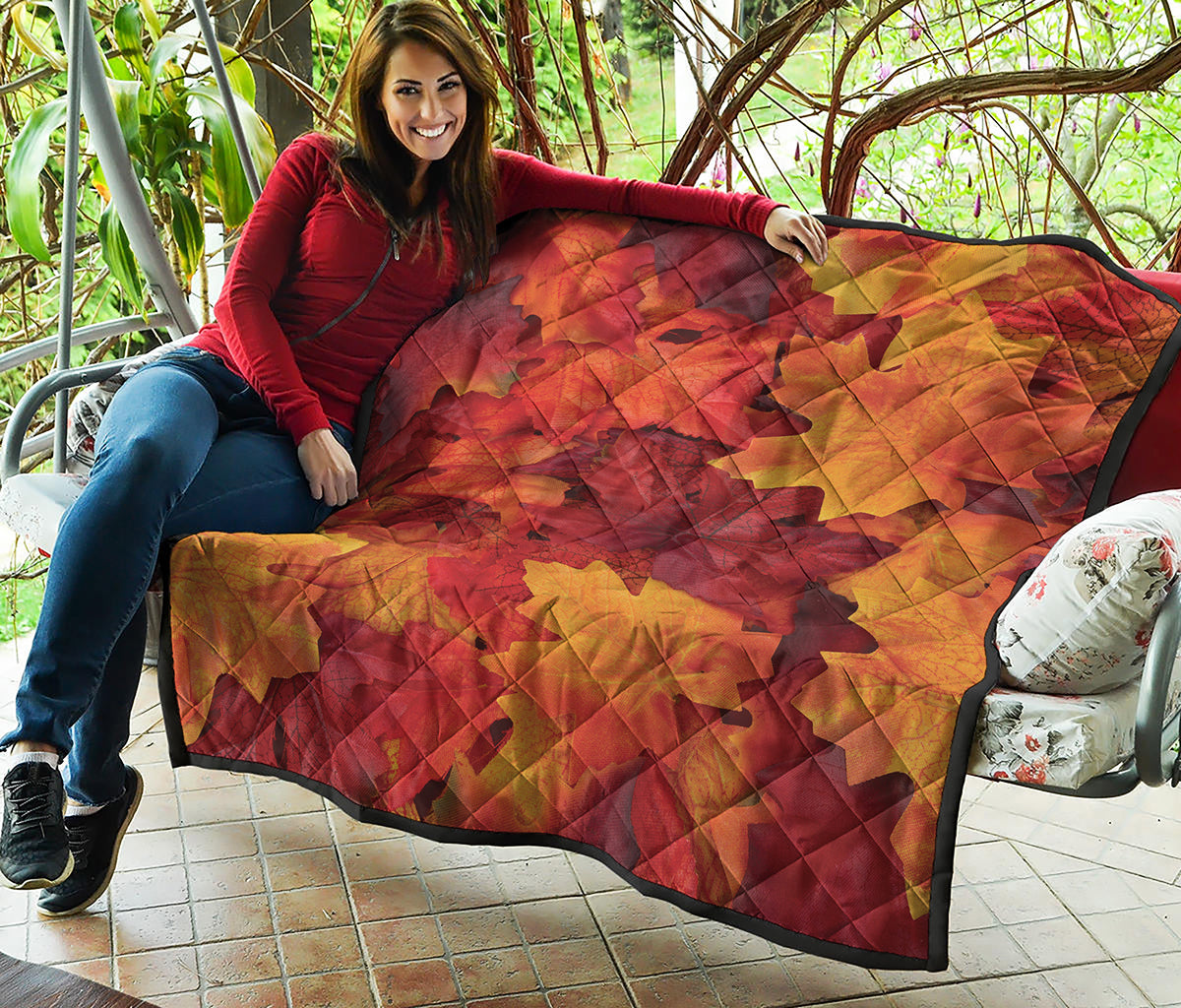 Autumn Maple Leaf Print Quilt