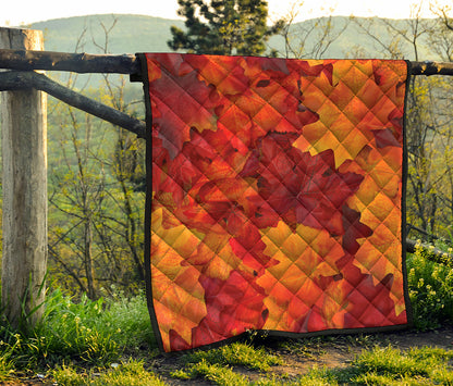 Autumn Maple Leaf Print Quilt