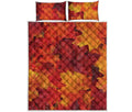 Autumn Maple Leaf Print Quilt Bed Set