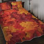 Autumn Maple Leaf Print Quilt Bed Set