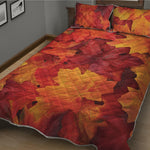 Autumn Maple Leaf Print Quilt Bed Set