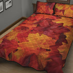 Autumn Maple Leaf Print Quilt Bed Set