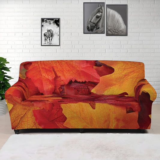 Autumn Maple Leaf Print Sofa Cover