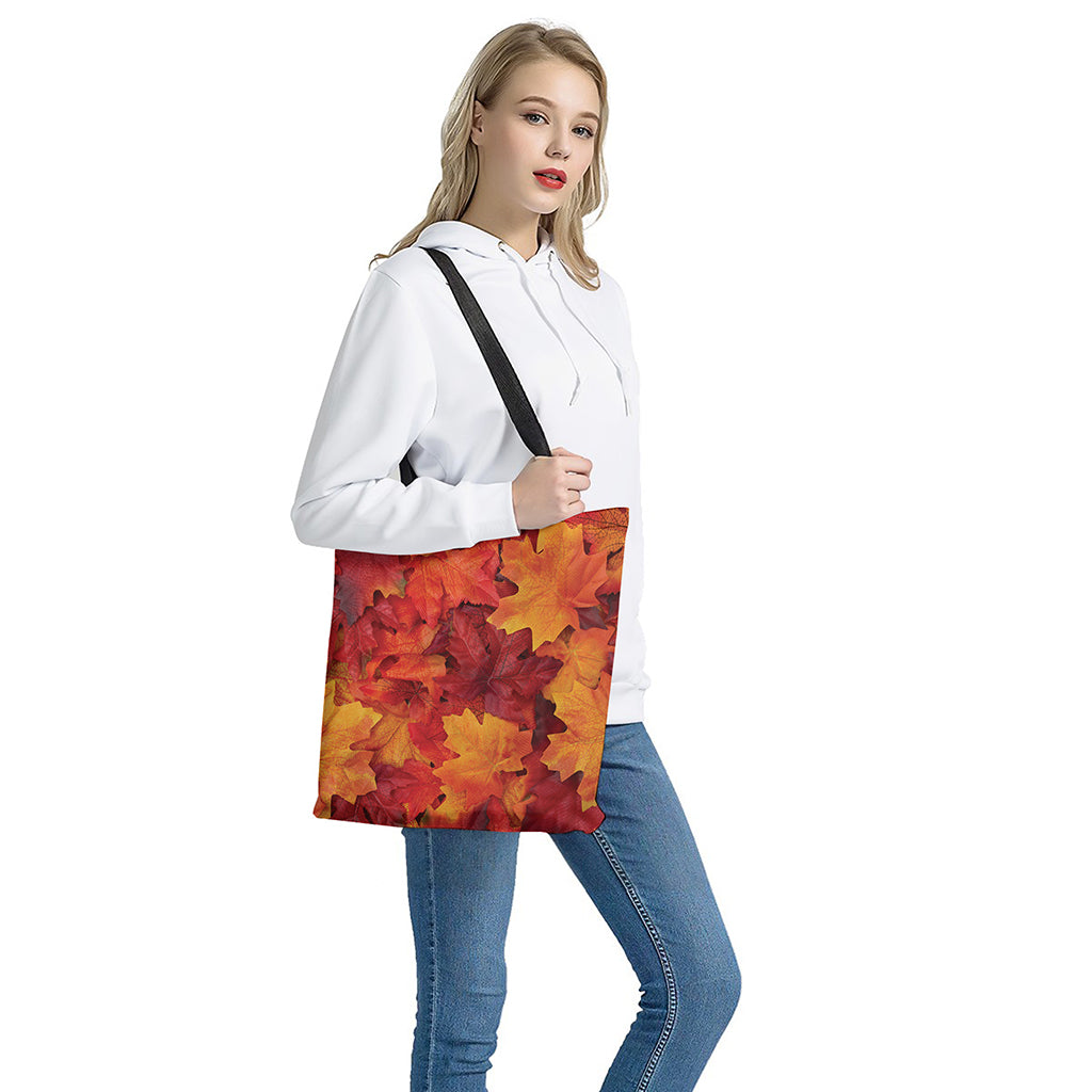 Autumn Maple Leaf Print Tote Bag