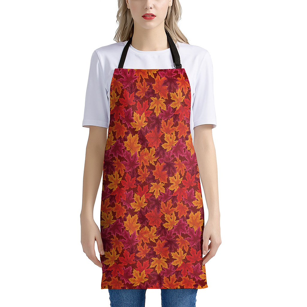 Autumn Maple Leaves Pattern Print Apron