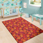 Autumn Maple Leaves Pattern Print Area Rug