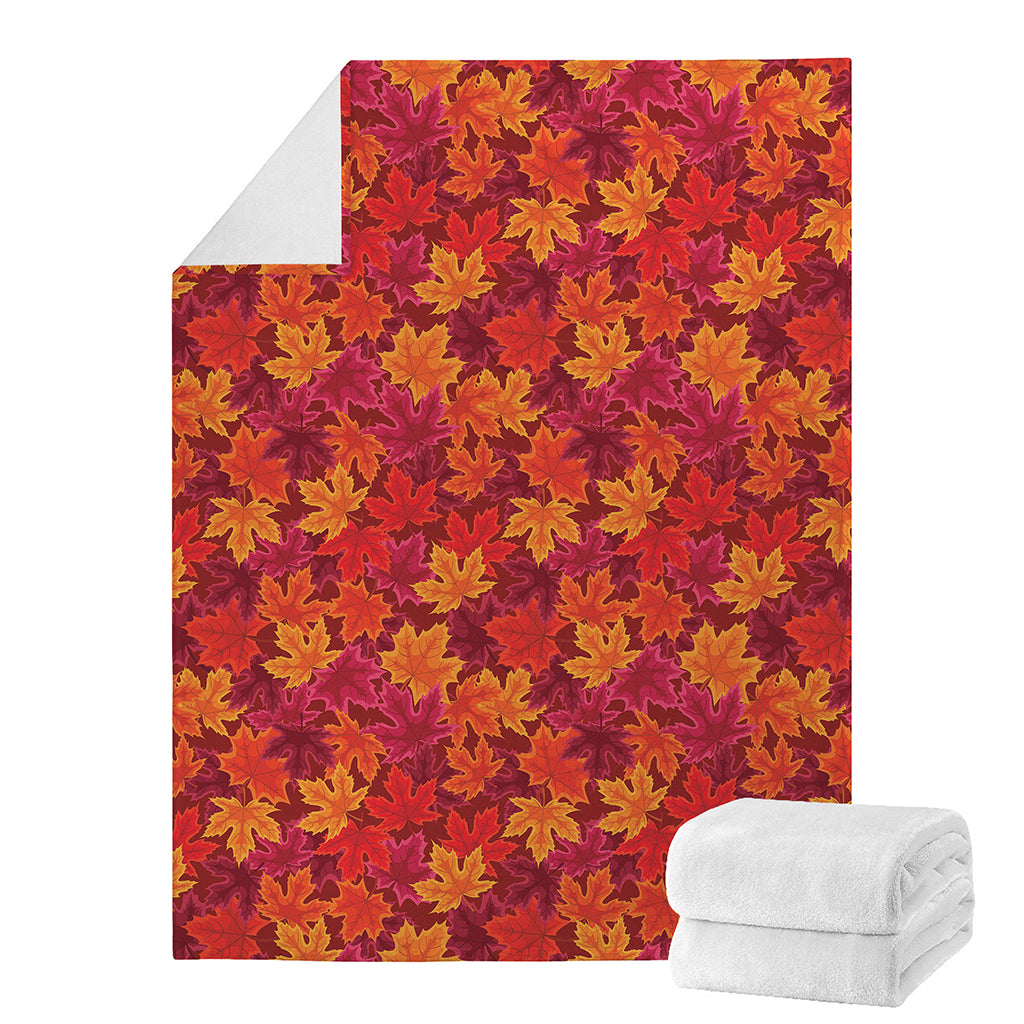 Autumn Maple Leaves Pattern Print Blanket