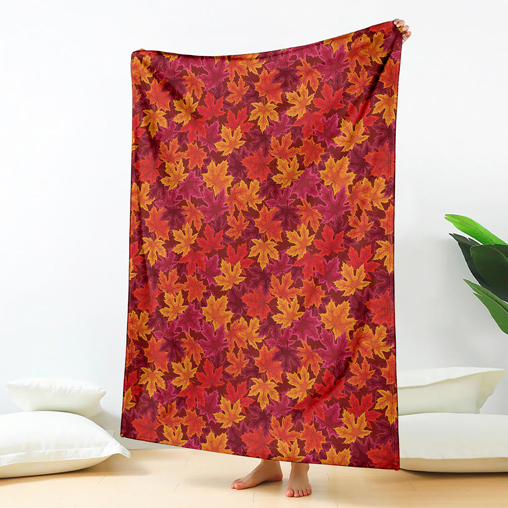 Autumn Maple Leaves Pattern Print Blanket