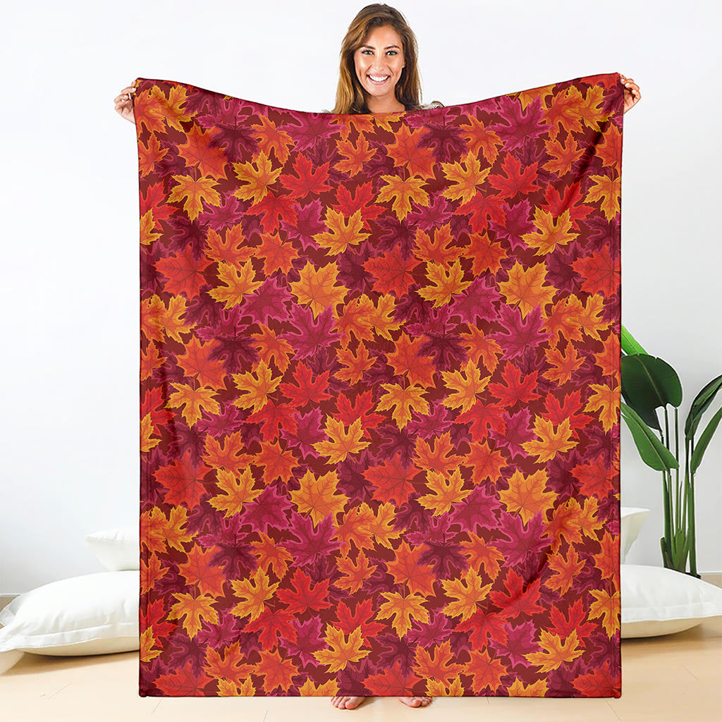 Autumn Maple Leaves Pattern Print Blanket