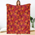 Autumn Maple Leaves Pattern Print Blanket