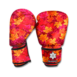 Autumn Maple Leaves Pattern Print Boxing Gloves