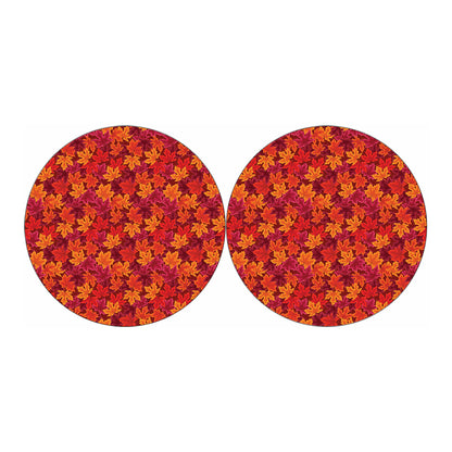 Autumn Maple Leaves Pattern Print Car Coasters
