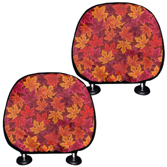 Autumn Maple Leaves Pattern Print Car Headrest Covers