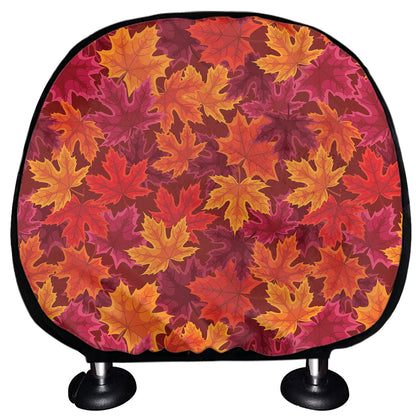 Autumn Maple Leaves Pattern Print Car Headrest Covers