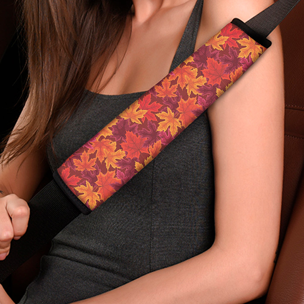 Autumn Maple Leaves Pattern Print Car Seat Belt Covers