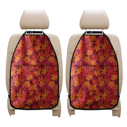 Autumn Maple Leaves Pattern Print Car Seat Organizers