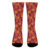 Autumn Maple Leaves Pattern Print Crew Socks