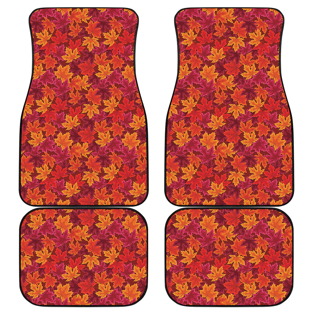 Autumn Maple Leaves Pattern Print Front and Back Car Floor Mats